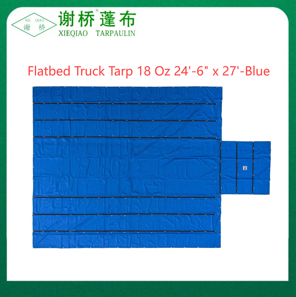 18oz de lona de caminhão de mesa 24 "-6" "x27" (8 "queda) -Blue